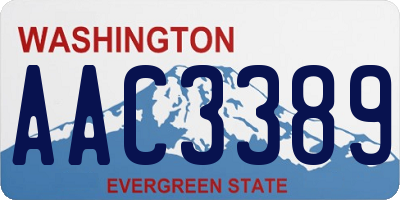 WA license plate AAC3389