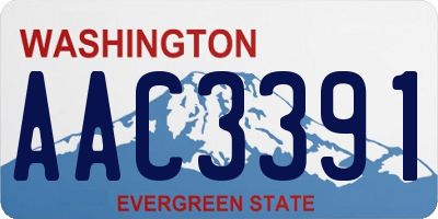 WA license plate AAC3391