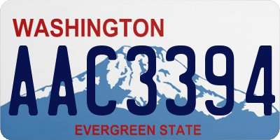 WA license plate AAC3394