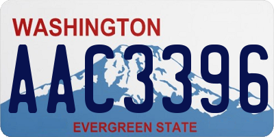WA license plate AAC3396