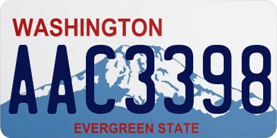 WA license plate AAC3398