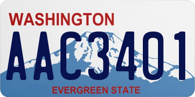 WA license plate AAC3401