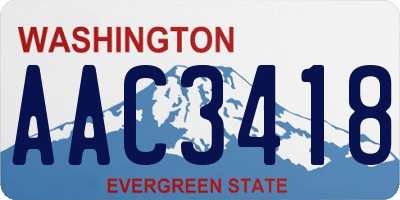 WA license plate AAC3418