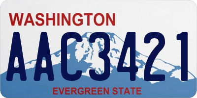 WA license plate AAC3421