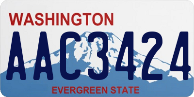 WA license plate AAC3424