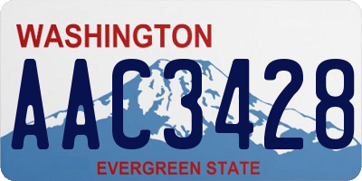 WA license plate AAC3428