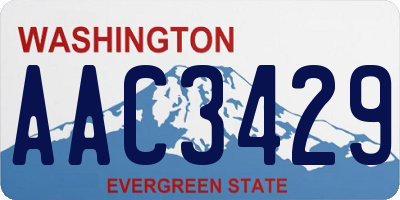 WA license plate AAC3429