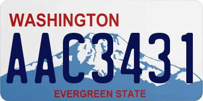 WA license plate AAC3431