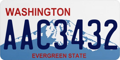 WA license plate AAC3432