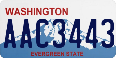 WA license plate AAC3443