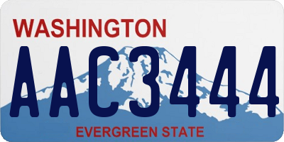 WA license plate AAC3444