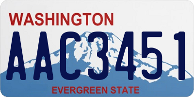 WA license plate AAC3451