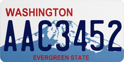 WA license plate AAC3452