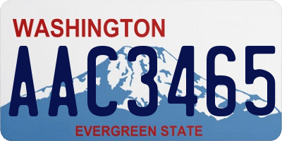 WA license plate AAC3465