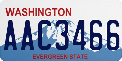 WA license plate AAC3466