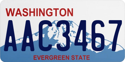 WA license plate AAC3467