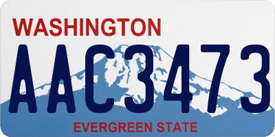 WA license plate AAC3473