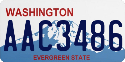 WA license plate AAC3486