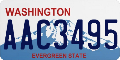 WA license plate AAC3495