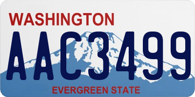 WA license plate AAC3499