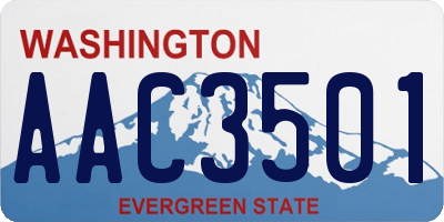 WA license plate AAC3501