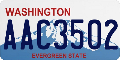 WA license plate AAC3502