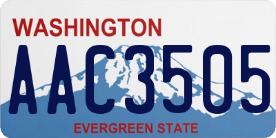 WA license plate AAC3505