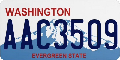 WA license plate AAC3509