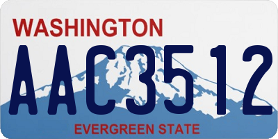WA license plate AAC3512