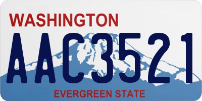 WA license plate AAC3521