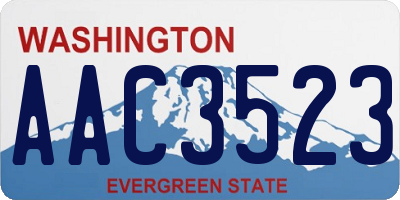 WA license plate AAC3523