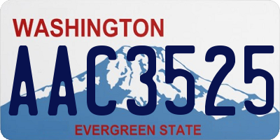 WA license plate AAC3525