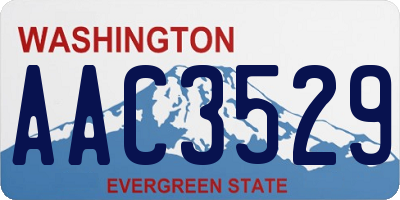 WA license plate AAC3529