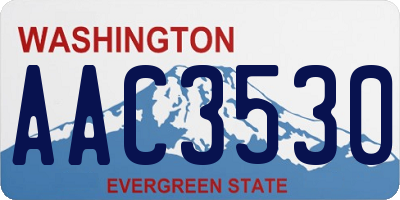 WA license plate AAC3530