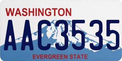 WA license plate AAC3535