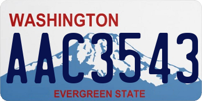 WA license plate AAC3543