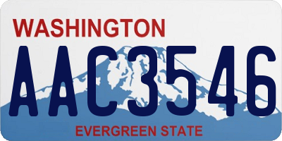 WA license plate AAC3546