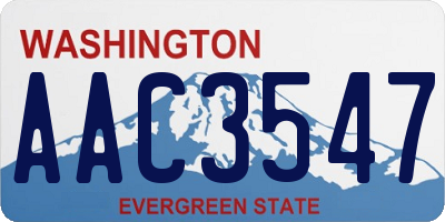 WA license plate AAC3547