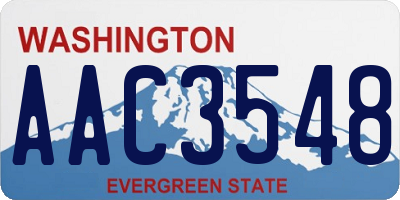WA license plate AAC3548
