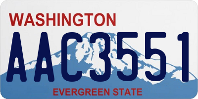 WA license plate AAC3551