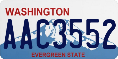 WA license plate AAC3552