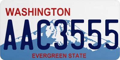 WA license plate AAC3555