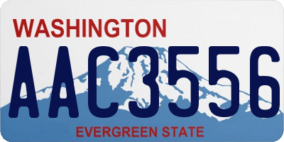 WA license plate AAC3556