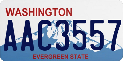 WA license plate AAC3557