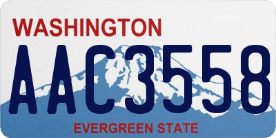 WA license plate AAC3558