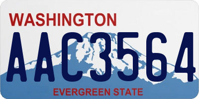 WA license plate AAC3564