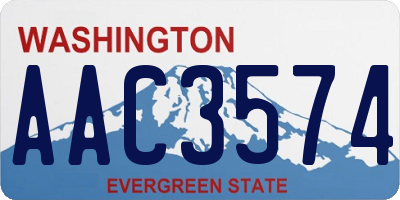 WA license plate AAC3574