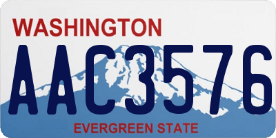 WA license plate AAC3576