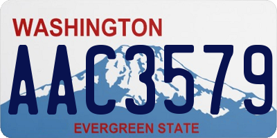 WA license plate AAC3579