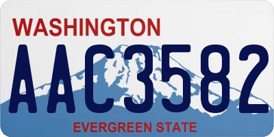WA license plate AAC3582
